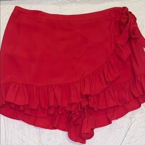 Red ruffle Forever 21 skort. Size medium
